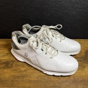 FootJoy Pro SL Golf Shoes Mens Size 10.5 White Leather Spikeless Comfort 53804